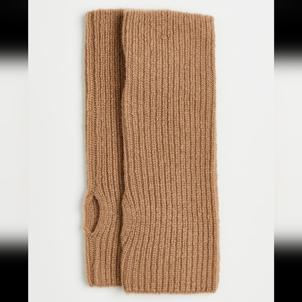 New H&M Cashmere Arm Warmers Beige Knit Arm Warmers Wool Rib Knit Arm Warmers